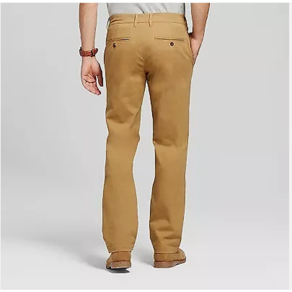 Men's Straight Fit Chino Stretch Pants 33x34 Brown Goodfellow & Co NWT - Picture 2 of 4